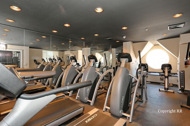 600 Harbor Blvd Unit 973/975, Weehawken, NJ 07086 - exercise room with recessed lighting