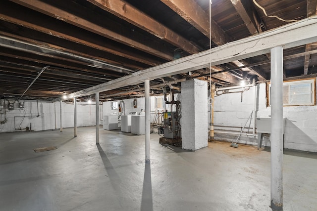 388 Kennedy Blvd, Bayonne, NJ 07002 - unfinished below grade area with washing machine and dryer