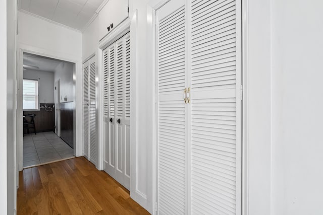 388 Kennedy Blvd, Bayonne, NJ 07002 - hall featuring wood finished floors and crown molding