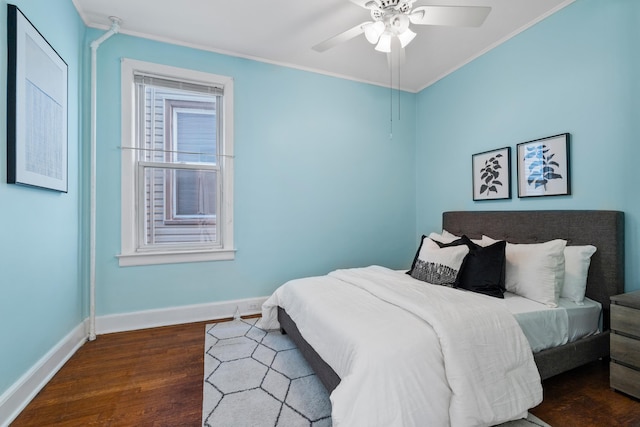 388 Kennedy Blvd, Bayonne, NJ 07002 - bedroom with crown molding, wood finished floors, and a ceiling fan