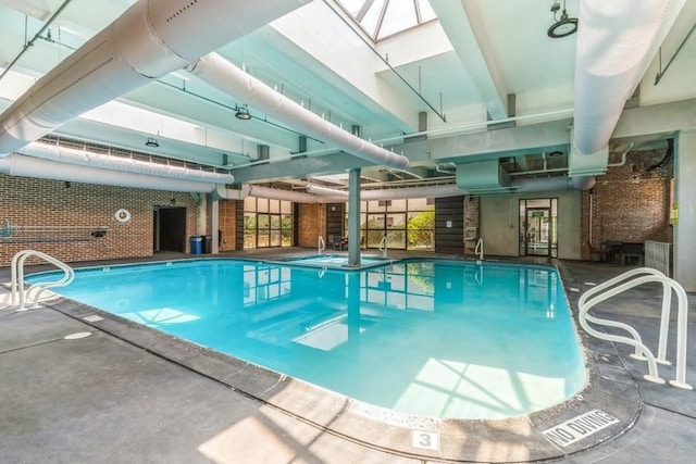 pool with a skylight