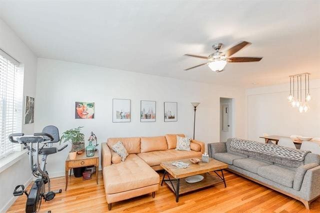 2520 Kennedy Blvd Unit 1H, Jersey City, NJ 07304 - living room with light wood finished floors and a ceiling fan