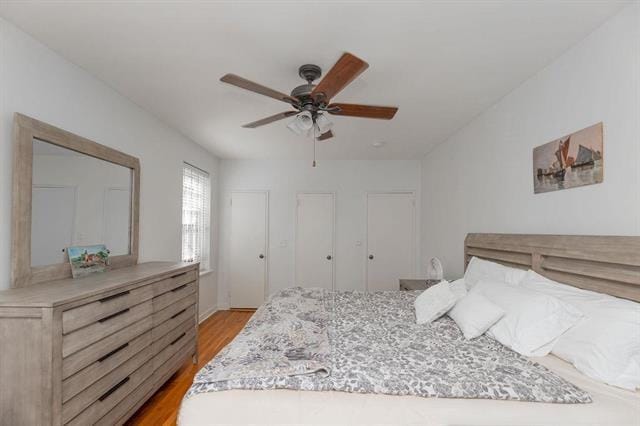 2520 Kennedy Blvd Unit 1H, Jersey City, NJ 07304 - bedroom featuring light wood-style floors and ceiling fan
