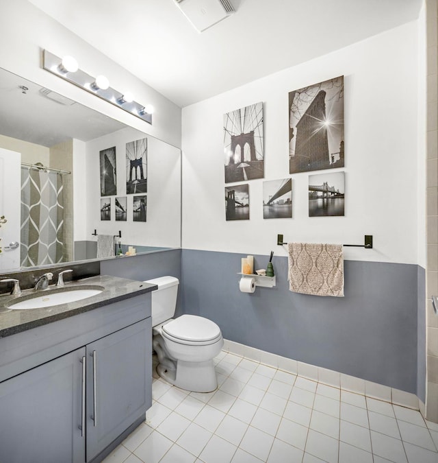 15 Freedom Way Unit 401, Jersey City, NJ 07305 - bathroom featuring vanity, tile patterned floors, and curtained shower