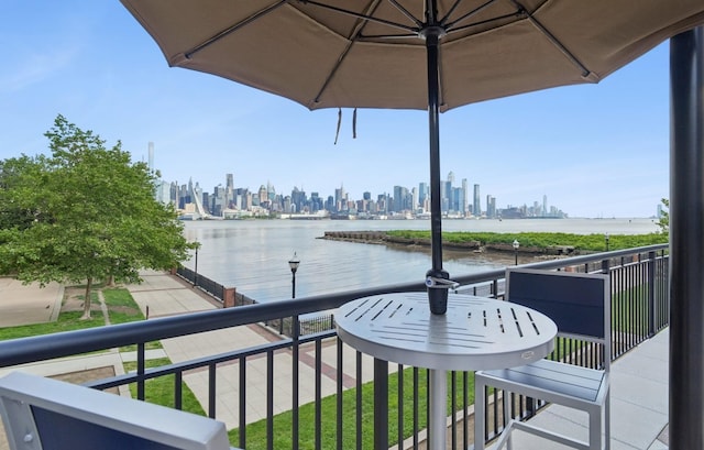 22 Ave At Port Imperial Unit 227, West New York, NJ 07093 - balcony featuring a skyline view and a water view