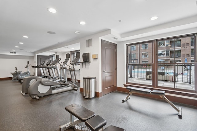 22 Ave At Port Imperial Unit 227, West New York, NJ 07093 - exercise room featuring recessed lighting