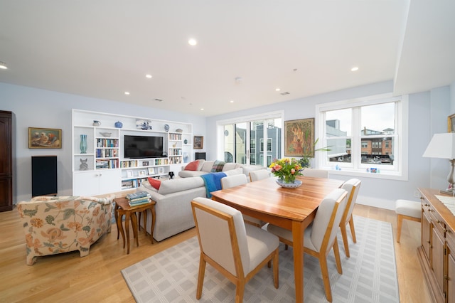 74 Madison St Unit 2, Hoboken, NJ 07030 - dining space with light wood-style floors and recessed lighting