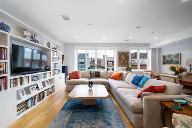 74 Madison St Unit 2, Hoboken, NJ 07030 - living area featuring wood finished floors, recessed lighting, and built in features