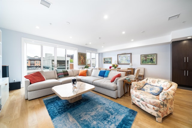 74 Madison St Unit 2, Hoboken, NJ 07030 - living room featuring light wood-style flooring and recessed lighting