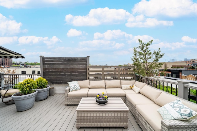 74 Madison St Unit 2, Hoboken, NJ 07030 - wooden terrace featuring outdoor lounge area