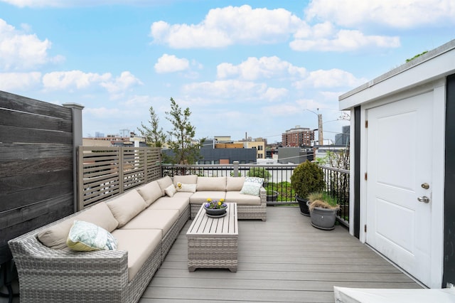 74 Madison St Unit 2, Hoboken, NJ 07030 - wooden deck featuring an outdoor living space