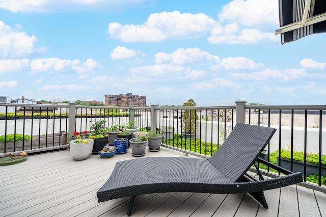 74 Madison St Unit 2, Hoboken, NJ 07030 - wooden terrace featuring a water view