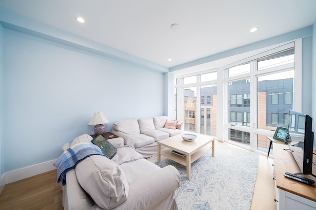 74 Madison St Unit 2, Hoboken, NJ 07030 - living area with wood finished floors, baseboards, and recessed lighting