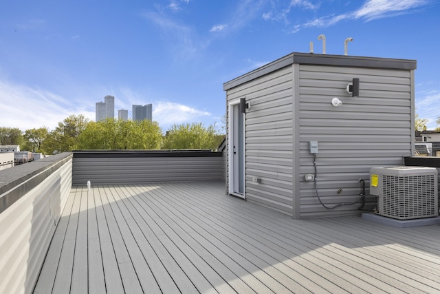 deck with central air condition unit