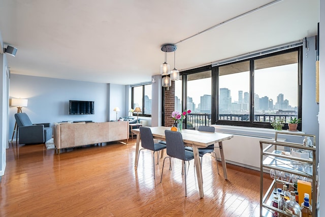 700 Grove St Unit 11P, Jersey City, NJ 07310 - dining space with wood finished floors