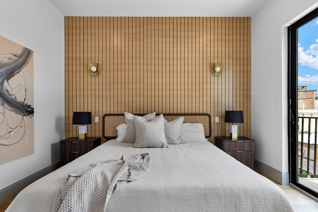 166 New York Ave Unit 2, Jersey City, NJ 07307 - bedroom featuring access to outside and an accent wall