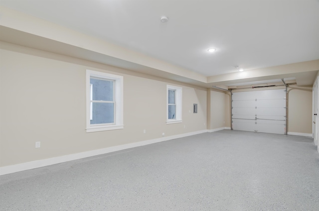 garage with baseboards