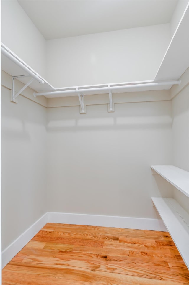 spacious closet with wood finished floors