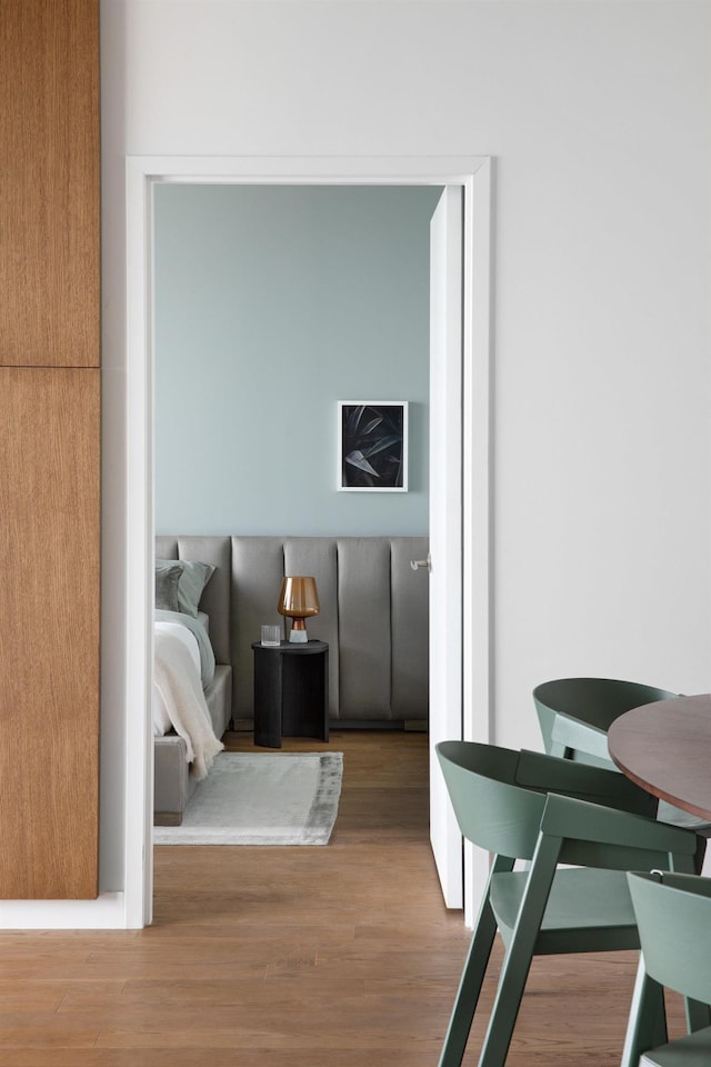 living area with wood-type flooring