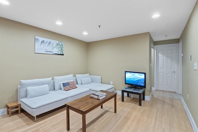 living room featuring light hardwood / wood-style floors