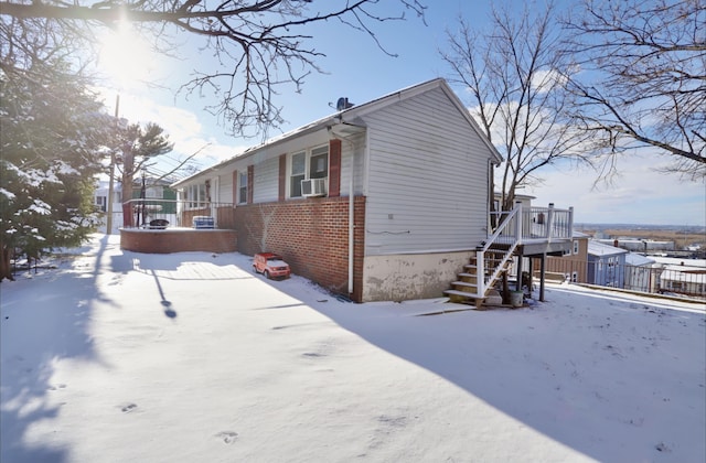 view of snowy exterior