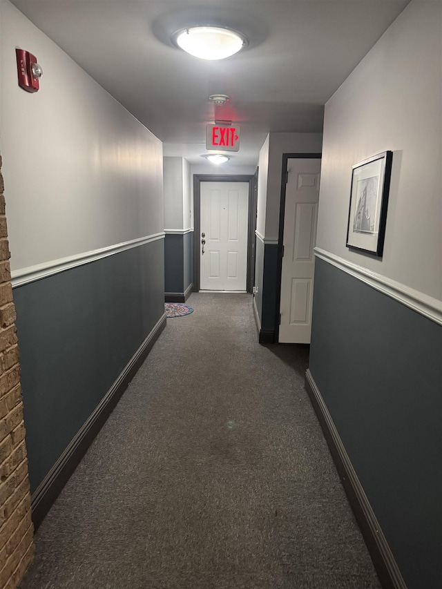 809 22nd St Unit 905, Union City, NJ 07087 - hallway featuring dark colored carpet and baseboards