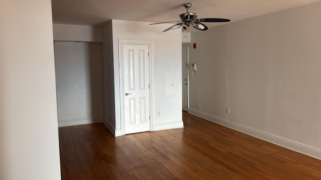 809 22nd St Unit 905, Union City, NJ 07087 - unfurnished bedroom featuring wood finished floors, baseboards, and a ceiling fan