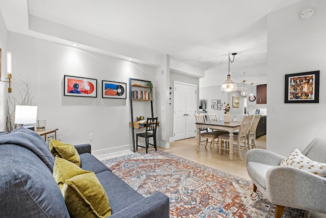1400 Hudson St Unit 511, Hoboken, NJ 07030 - living room featuring light wood-style floors and baseboards