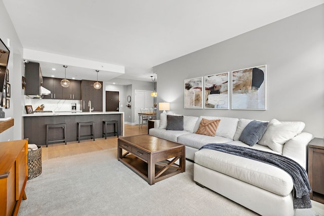 1400 Hudson St Unit 511, Hoboken, NJ 07030 - living area with recessed lighting and light wood-type flooring