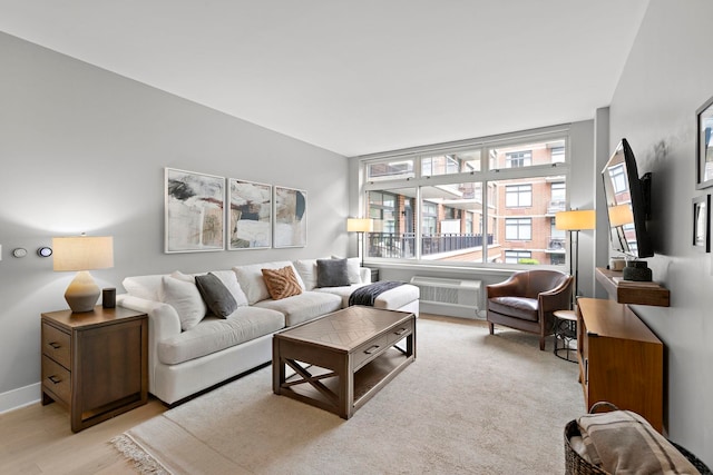 1400 Hudson St Unit 511, Hoboken, NJ 07030 - living area with light wood finished floors and baseboards