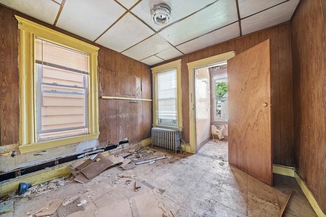 152 Bidwell Ave, Jersey City, NJ 07305 - empty room with radiator and wooden walls
