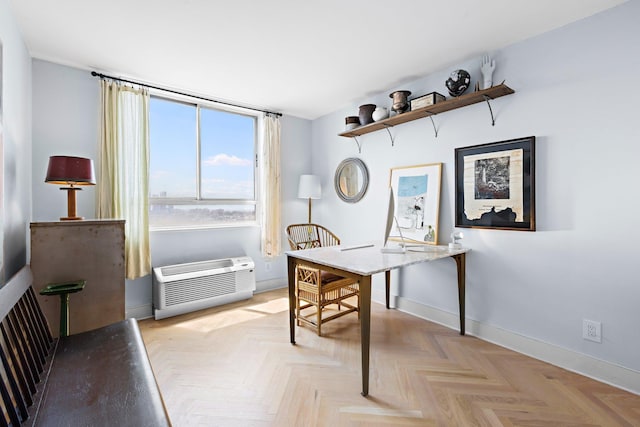 100 Manhattan Ave Unit 1517, Union City, NJ 07087 - home office featuring baseboards and a wall mounted AC