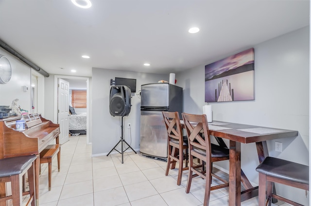 view of tiled dining space