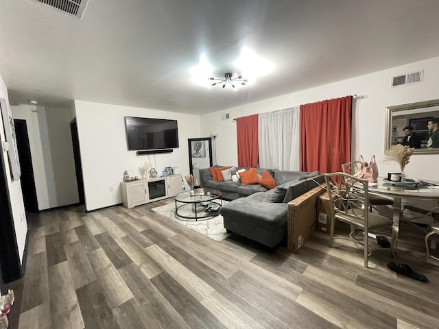 living room featuring hardwood / wood-style floors