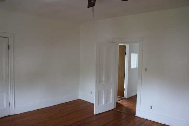 94 Lembeck Ave, Jersey City, NJ 07305 - empty room featuring ceiling fan and dark wood-style flooring