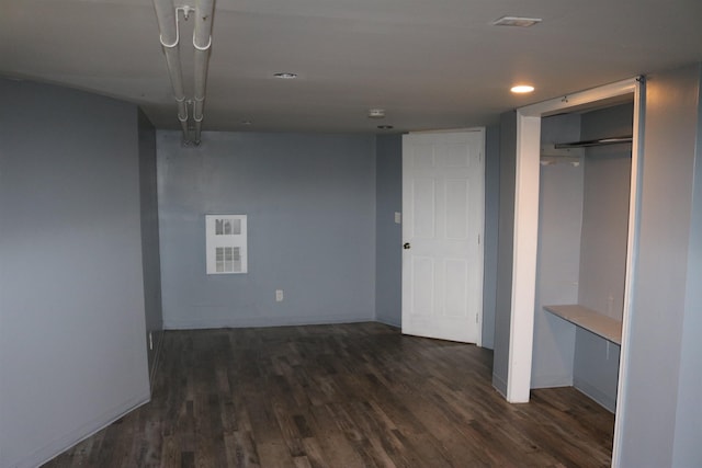 94 Lembeck Ave, Jersey City, NJ 07305 - basement with dark wood finished floors and recessed lighting