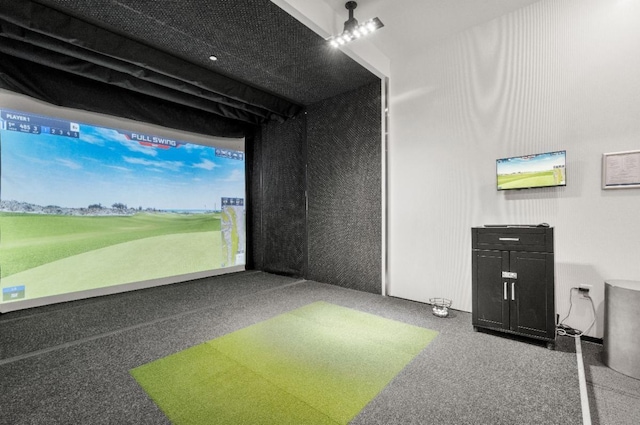 77 Hudson St Unit 1408, Jersey City, NJ 07302 - playroom featuring golf simulator