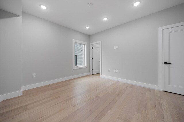 45 Graham St Unit 1, Jersey City, NJ 07307 - empty room with light wood-style flooring and recessed lighting