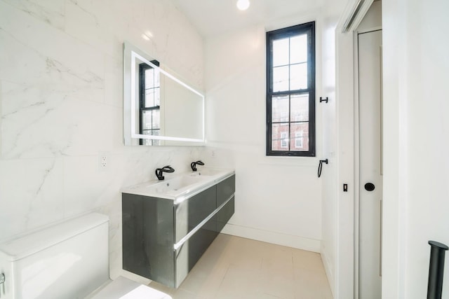 545 Palisade Ave Unit 2, Jersey City, NJ 07307 - bathroom featuring toilet and double vanity