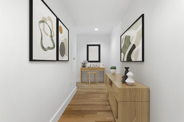 77 Hudson St Unit 1712, Jersey City, NJ 07302 - corridor featuring light wood finished floors, recessed lighting, and baseboards