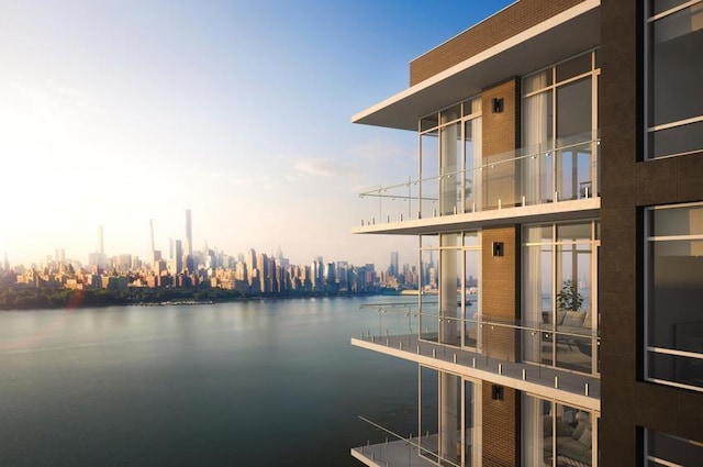 8701 Churchill Rd Unit 705, North Bergen, NJ 07047 - dock area featuring a water view and a view of skyline