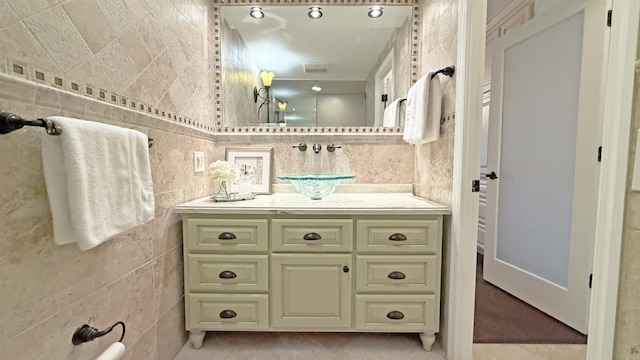380 Mountain Rd Unit 808, Union City, NJ 07087 - bathroom with vanity and tile walls