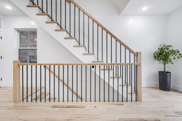 dining area with light hardwood / wood-style flooring