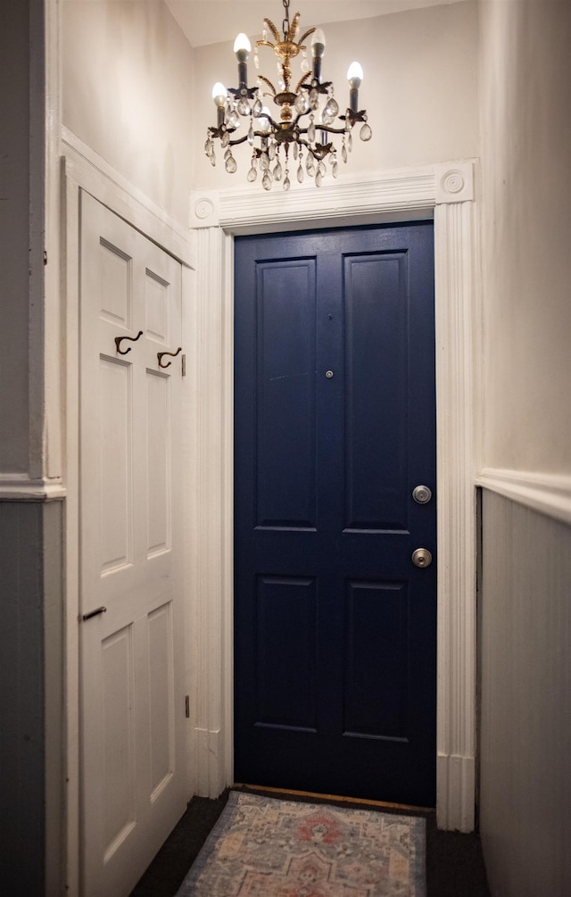 112 Wayne St Unit 2-A, Jersey City, NJ 07302 - entryway with a chandelier
