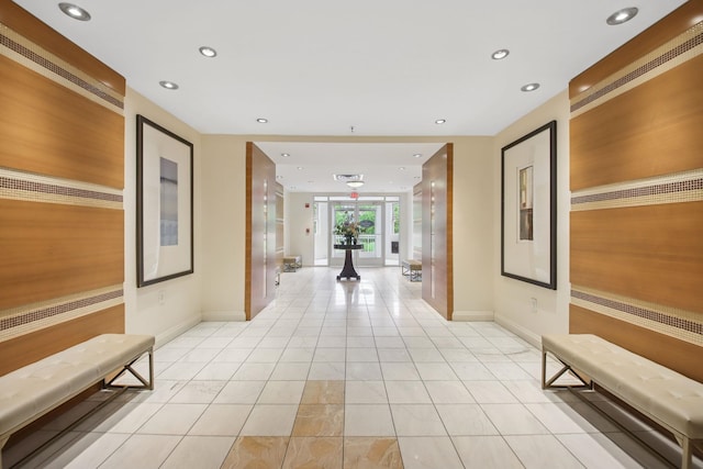 30 Freedom Way Unit 306, Jersey City, NJ 07305 - corridor with baseboards, light tile patterned floors, and recessed lighting