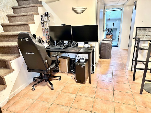 306 Columbia Ave, Jersey City, NJ 07307 - home office with tile patterned flooring and baseboards