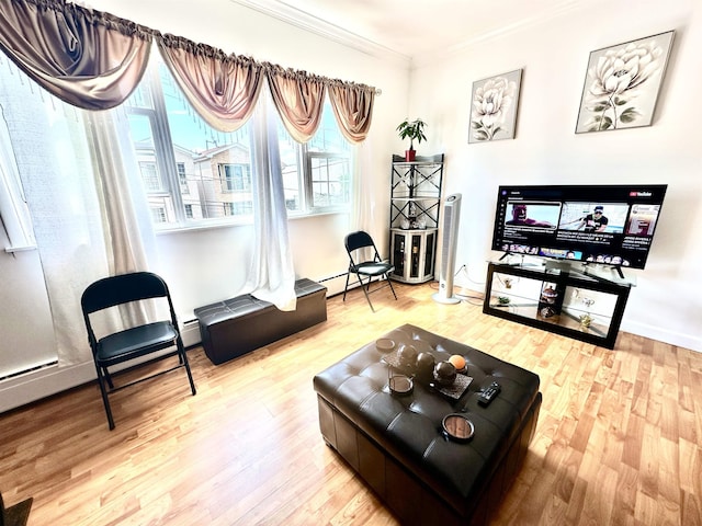 306 Columbia Ave, Jersey City, NJ 07307 - living area with crown molding and wood finished floors