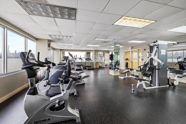 217 The Promenade Unit 217, Edgewater, NJ 07020 - gym with plenty of natural light and baseboards
