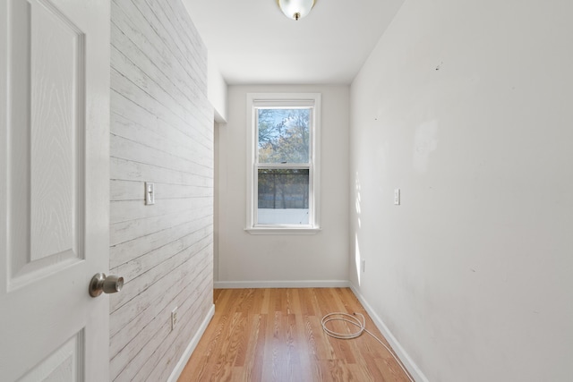 spare room with light hardwood / wood-style flooring