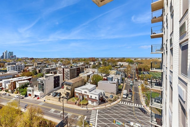 bird's eye view featuring a city view